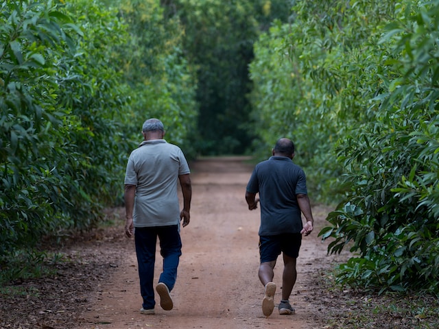 2 men walking for weight loss
