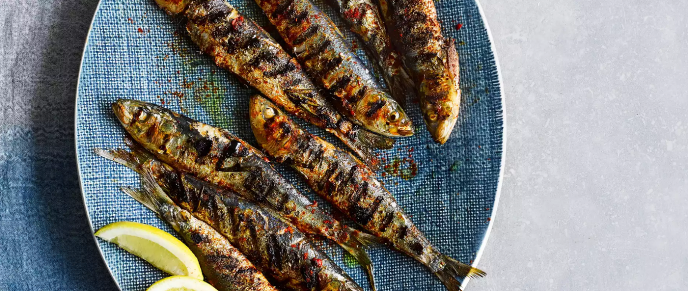 Portuguese-style grilled sardines