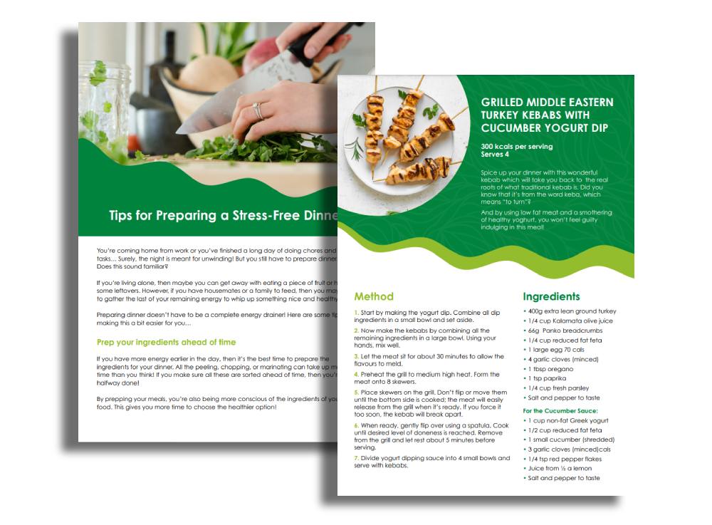 preview of the free dinner healthy ebook by bodyslims