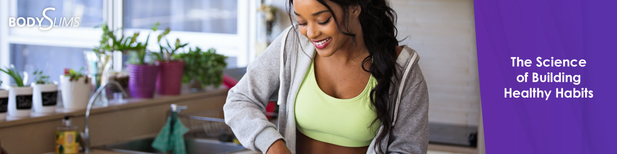 Woman starting her morning with a healthy habit